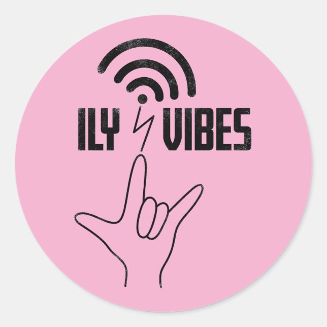 Adesivo ILY Vibes - Design ASL  (Frente)