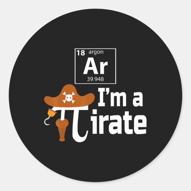 Adesivo I'm A Pirate Funny Pi Pun Science 14 3.14 (Frente)