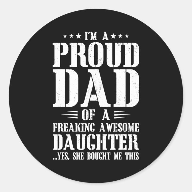 Adesivo I'm A Proud Dad Of Awesome Daughter Family Papa (Frente)