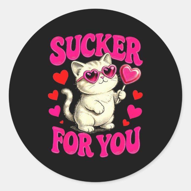 Adesivo I'm A Sucker For You Valentines Day Funny Cat Love (Frente)