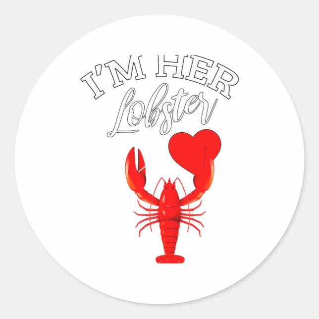 Adesivo Im Her Lobster Heart Couple Matching Gift Valentin (Frente)