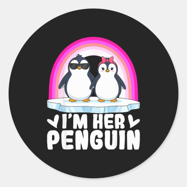Adesivo I'm Her Penguin Matching Couple Valentine Love Hea (Frente)