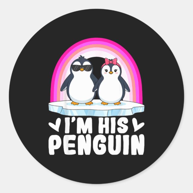 Adesivo I'm Her Penguin Matching Couple Valentine Love Hea (Frente)