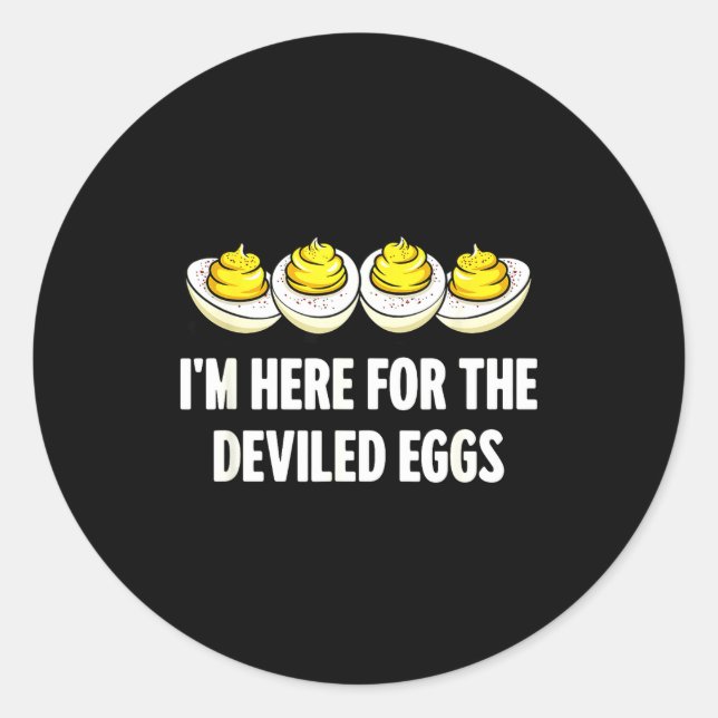 Adesivo Im Here For The Deviled Eggs, Funny Thanksgiving D (Frente)