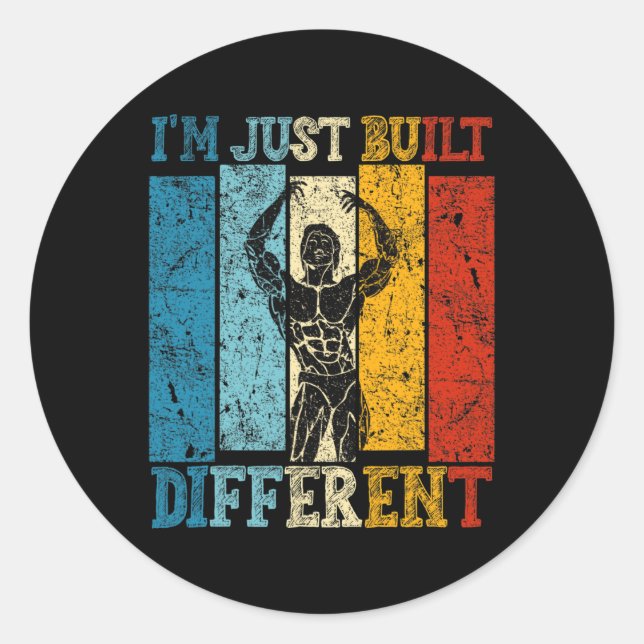 Adesivo I'm Just Built Different - Fitness Bodybuilding Gy (Frente)