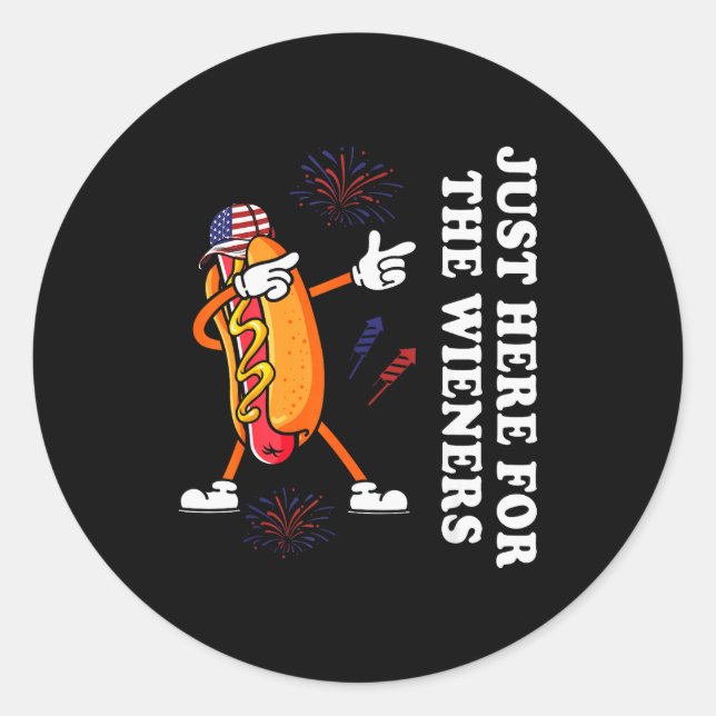 Adesivo I'm Just Here For The Wieners Funny 4th Of July  (Frente)