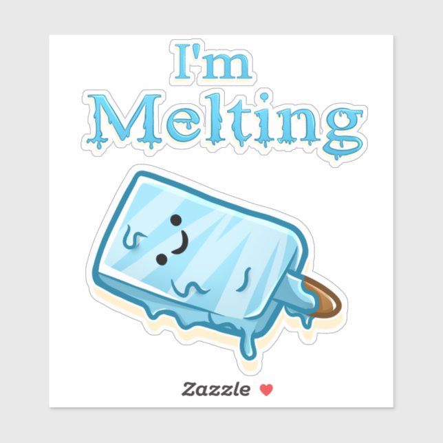 Adesivo I'm Melting – Cute Popsicle Pun (Folha)