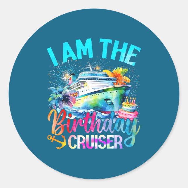 Adesivo I'm The Birthday Cruiser Funny Cruise Birthday  (Frente)