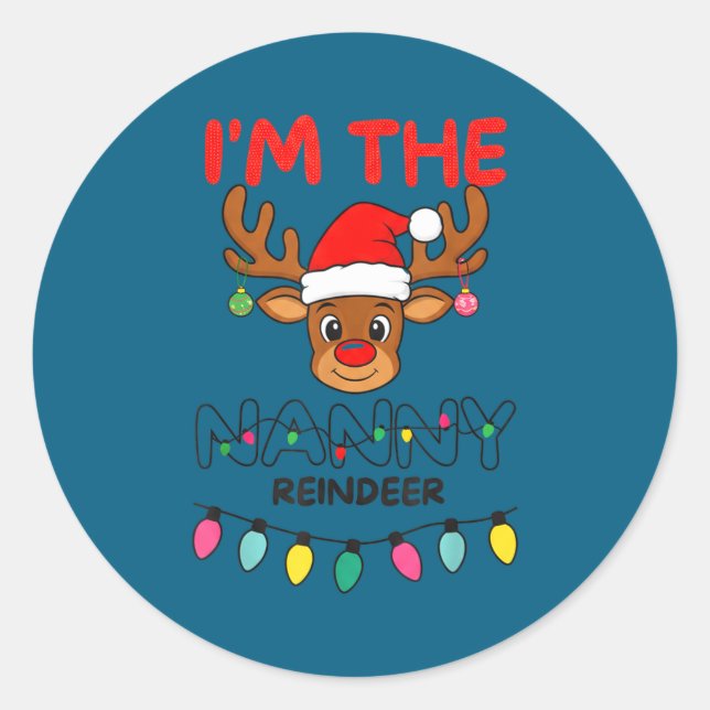 Adesivo I'm The Nanny Reindeer Family Christmas Matching G (Frente)