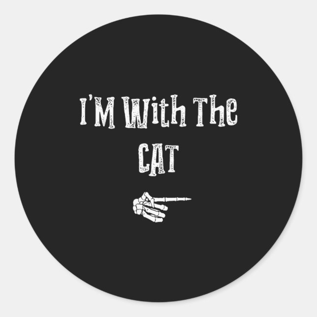 Adesivo I'm With Cat Halloween Costume Funny Couples Match (Frente)