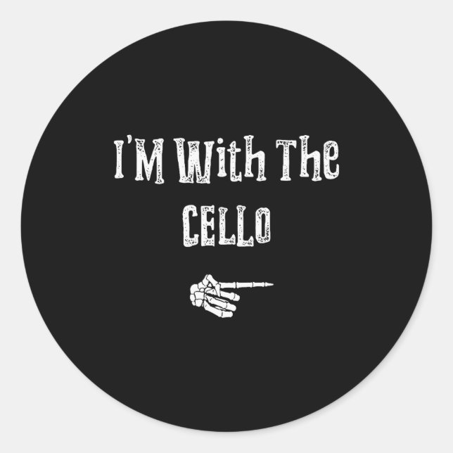 Adesivo I'm With Cello Halloween Costume Funny Couples Mat (Frente)