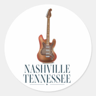Adesivo Ímã de pôster de viagem de guitarra de Nashville T