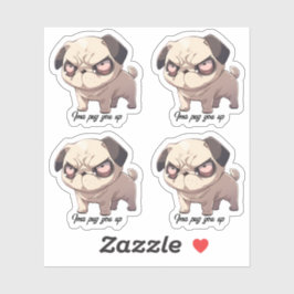 Adesivo Ima pug-lo para cima Vinyl Sticker Conjunto de 4