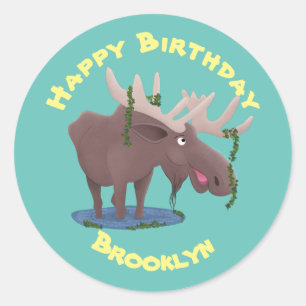 Adesivo Imagem clássica de desenho animado alegre e engraç