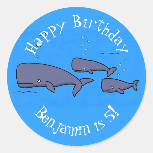 Adesivo Imagem das baleias de desenho animado migrante em  (Frente)