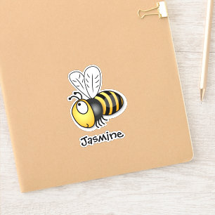 Adesivo Imagem de desenho animado amarelo de abelha voador
