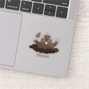 Adesivo Imagem de desenho animado de bolso engraçado
