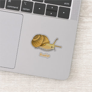 Adesivo Imagem de desenho animado de caracol amarelo-bonit
