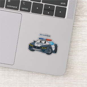 Adesivo Imagem de desenho animado de carro da polícia fel
