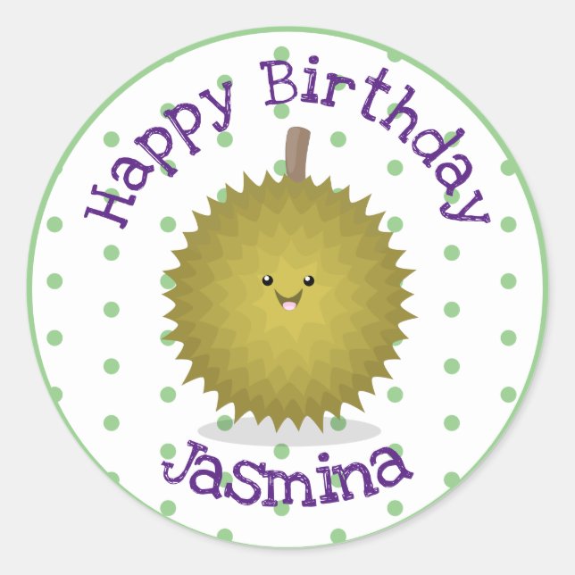 Adesivo Imagem de desenhos animados bonitos e felizes em D (Frente)