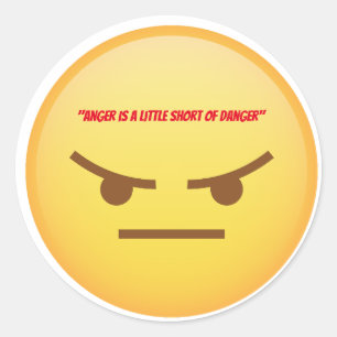 Adesivo imagem de face amarela imoji com raiva