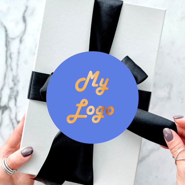 Adesivo Imagem de logotipo personalizado azul real (Criador carregado)