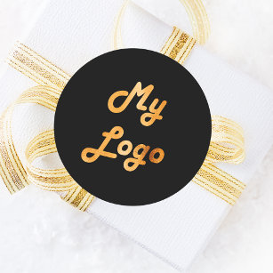 Adesivo Imagem de logotipo personalizado ouro preto