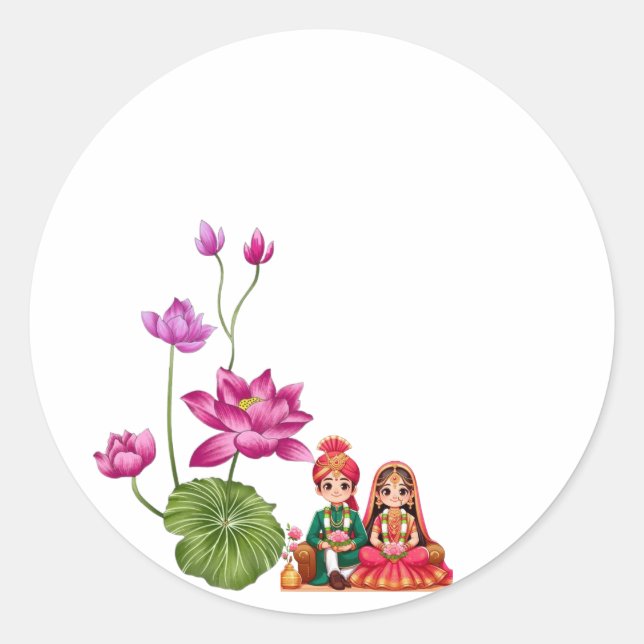 Adesivo Imagem de Lotus, Noiva e noivo (Frente)