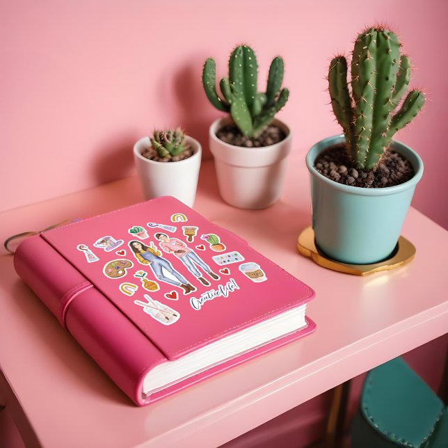 Adesivo Imagem de materiais artísticos criativos de divers (Fun Artist Creative Life Art Supplies Illustration Sticker)