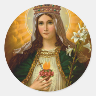Adesivo Imagem do Coração Imaculado de Maria Mãe Abençoada