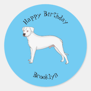 Adesivo Imagem do desenho animado do cão Dogo argentino
