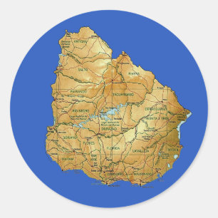 Adesivo Imagem do Mapa Uruguai