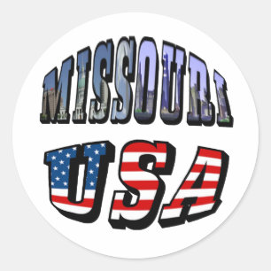 Adesivo Imagem do Missouri e texto dos EUA