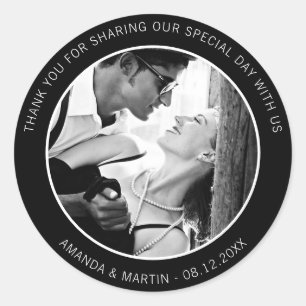 Adesivo Imagem elegante de preto e branco, obrigado