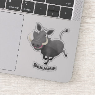 Adesivo Imagem engraçada de desenho animado de porco-bran