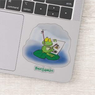 Adesivo Imagem engraçada de desenho animado do sapo verde