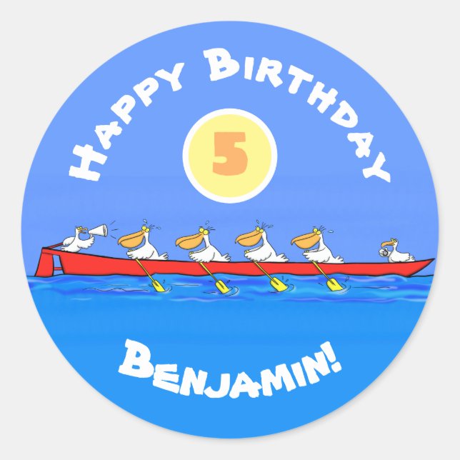 Adesivo Imagem engraçada de desenhos animados pelicanos (Frente)