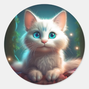 Adesivo Imagem Fantasia de um Gato Albino Jovem