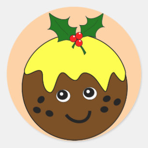 Adesivo Imagem inglesa bonito do pudim do Natal