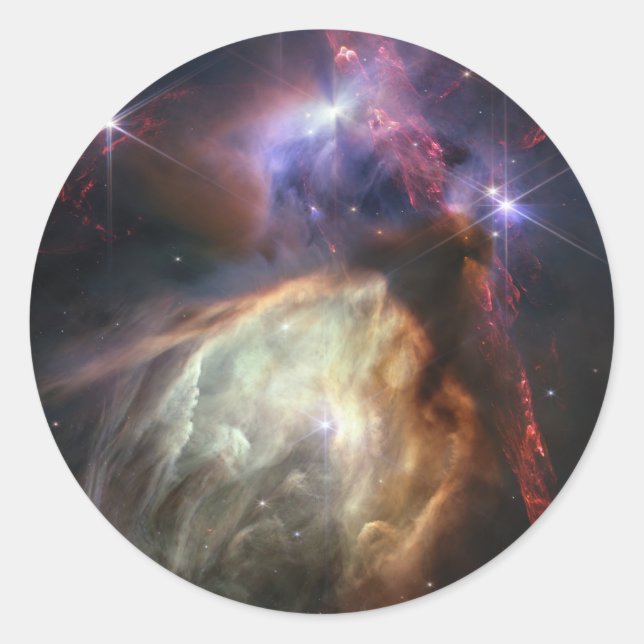 Adesivo Imagem JWST de estrelas Rho Ophiuchi (Frente)