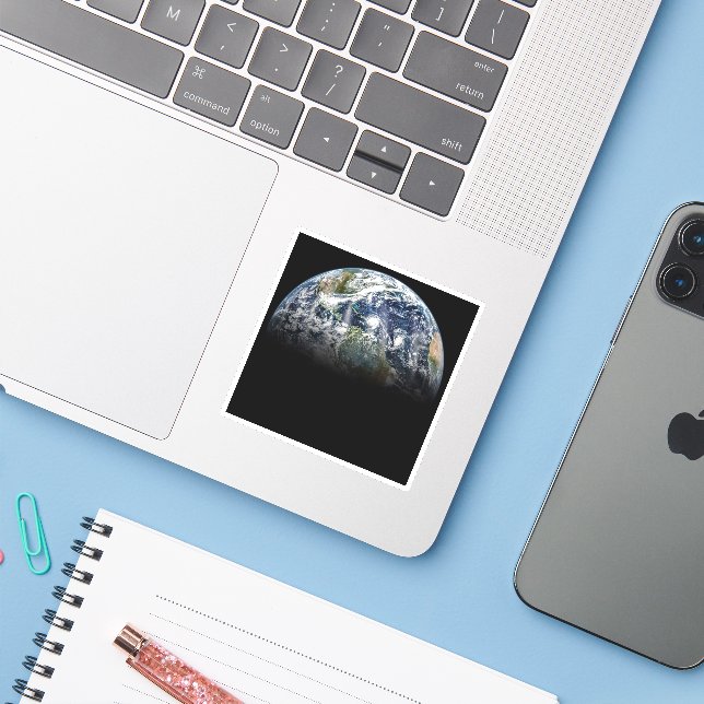 Adesivo Imagem Mosaica Do Planeta Terra Com 3 Furacões (Notebook com iPhone)