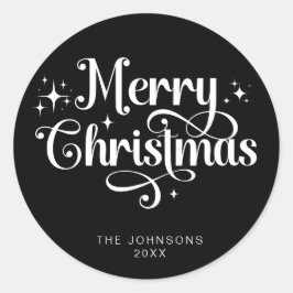 Adesivo Imagem Personalizada de Script de Natal do Retrô P