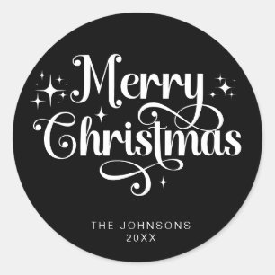 Adesivo Imagem Personalizada de Script de Natal do Retrô P