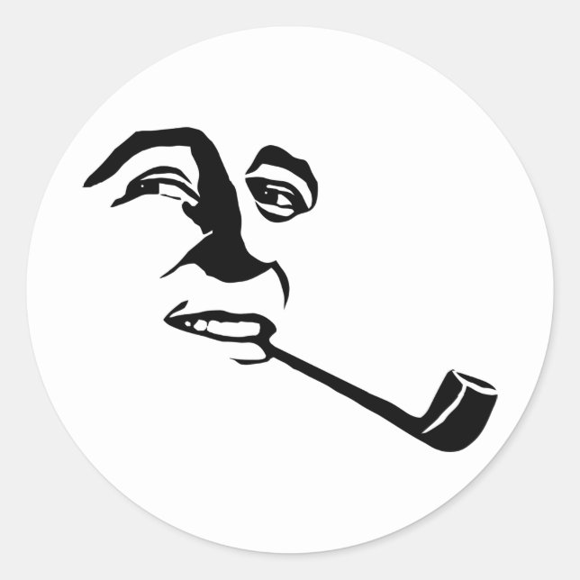 Adesivo Imagem retrô do desenho animado do tubo fumante de (Frente)