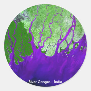 Adesivo Imagem satélite do delta de Ganges River - India
