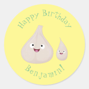 Adesivo Imagem vegetal do desenho animado de alho cúprico