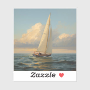Adesivo imagens clássicas de pintura de iate à vela
