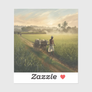 Adesivo Imagens de Pintura da Vida Agrícola Kisan