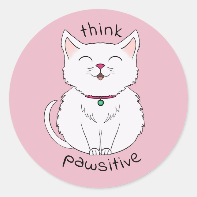 Adesivo Imagine a ilustração de gatos pawsitivos (Frente)