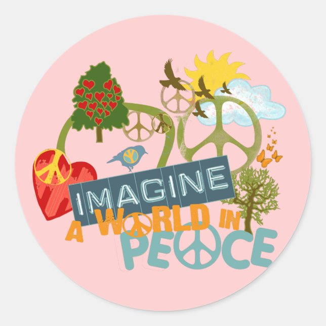 Adesivo Imagine a paz mundial (Frente)
